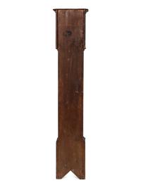 A Country Chippendale Red Painted Pine Wooden Works Tall Case Clock