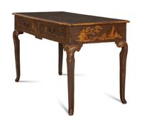 A Georgian Style Parcel Gilt Japanned Desk