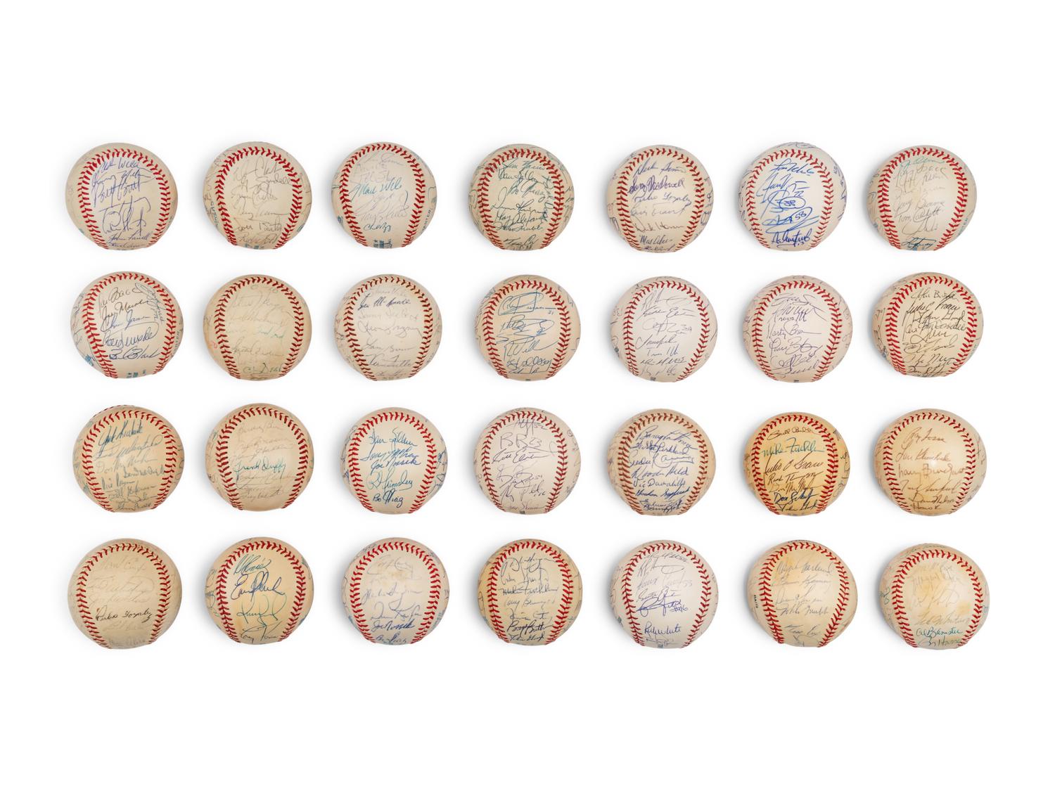 A Large Group of Assorted 1960s-2000s Cleveland Indians Team Signed Autograph Baseballs