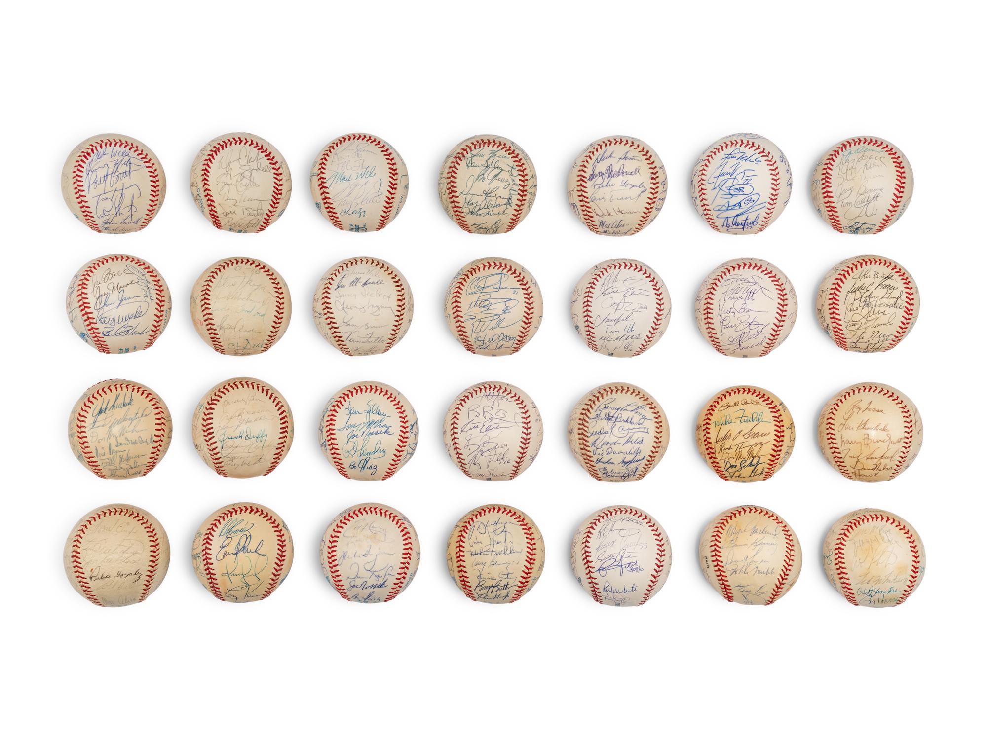 A Large Group of Assorted 1960s-2000s Cleveland Indians Team Signed Autograph Baseballs