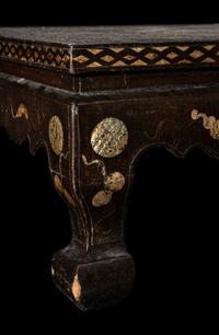 A Korean Mother-of-Pearl and Shagreen Inlaid Brown Lacquered Low Table