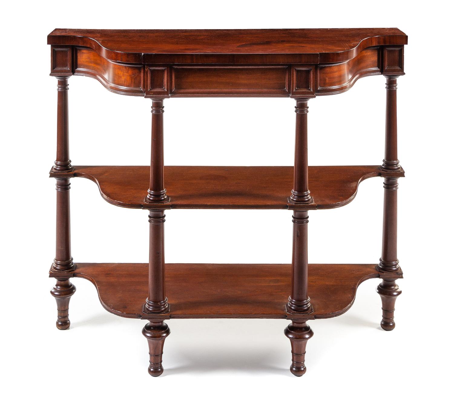 A William IV Mahogany Console Table Height 37 x width 44 3/8 x depth 17 5/8 inches. — FIRST HALF 19TH CENTURY