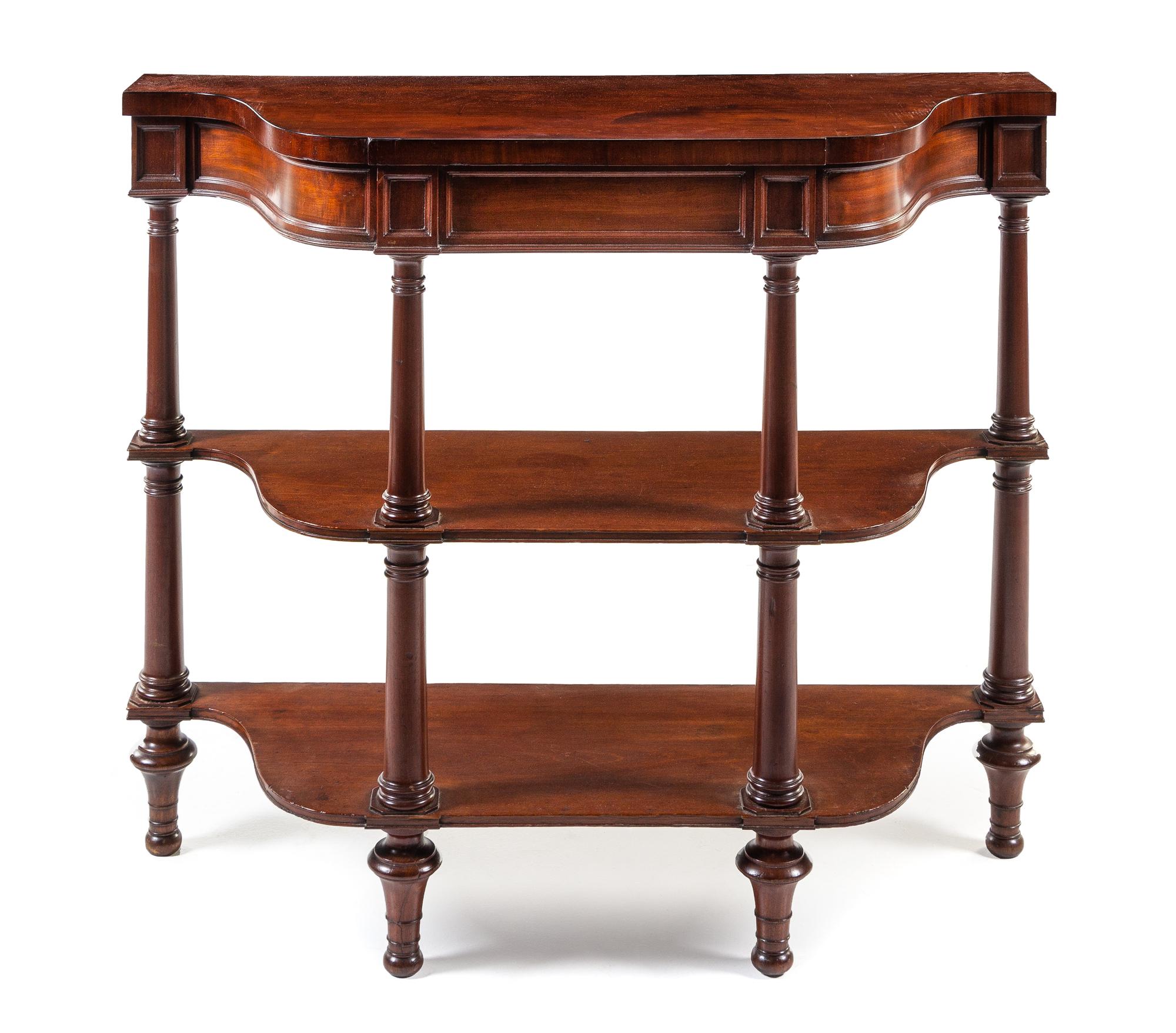 A William IV Mahogany Console Table Height 37 x width 44 3/8 x depth 17 5/8 inches. — FIRST HALF 19TH CENTURY
