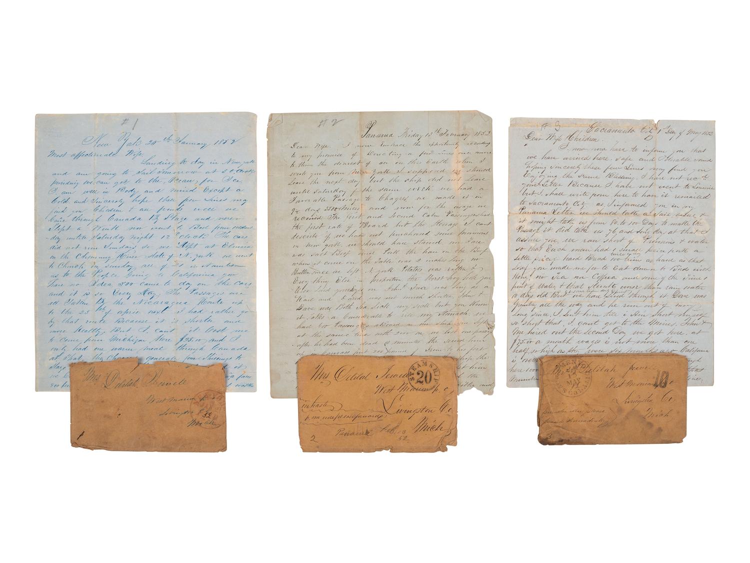 [GOLD RUSH]. Extensive California Gold Rush archive of William J. Jewell (1818-1885) including letters, diaries, and photographs, ca. 1852-1853.