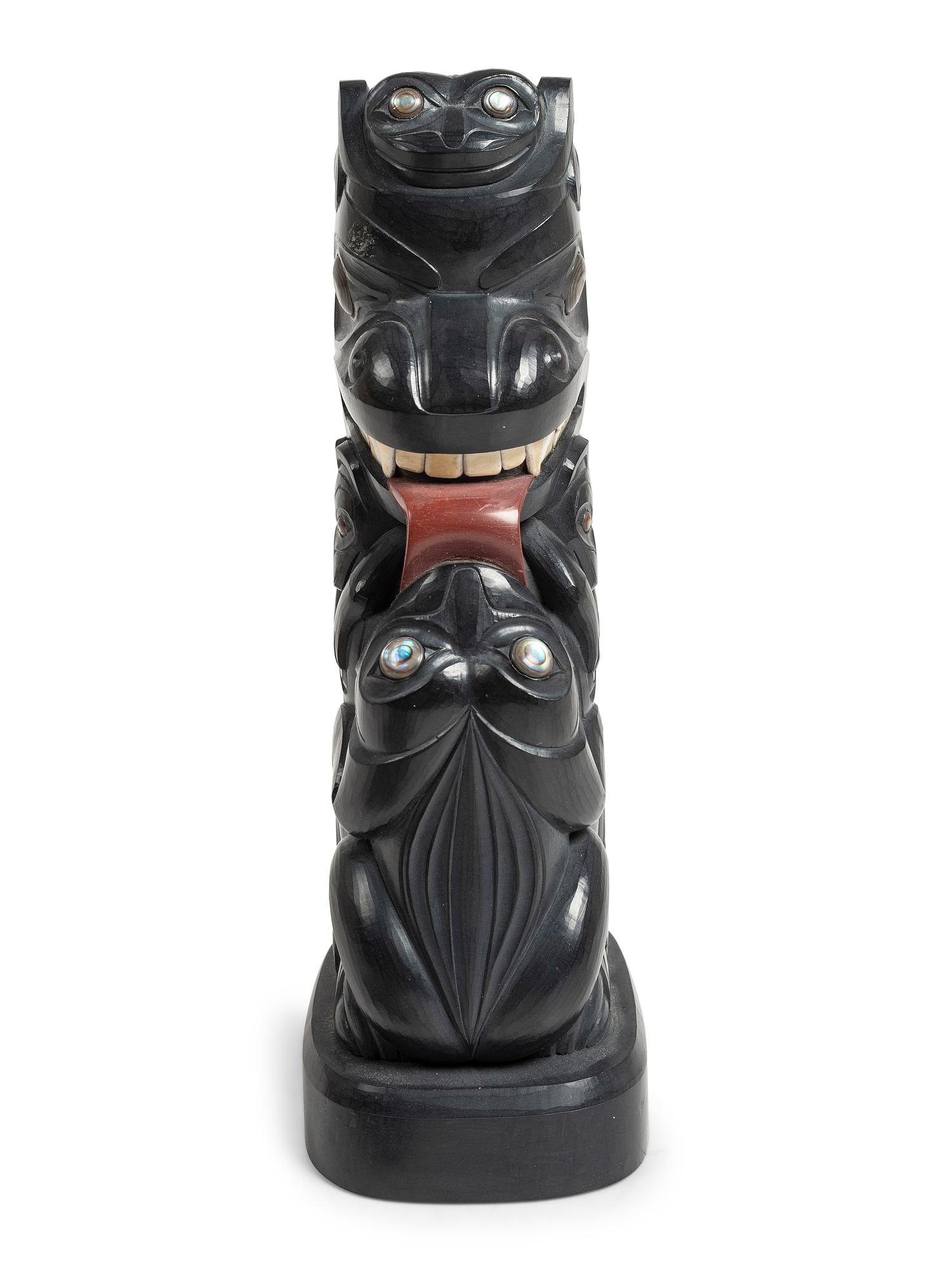 Carved Argillite Totem Pole