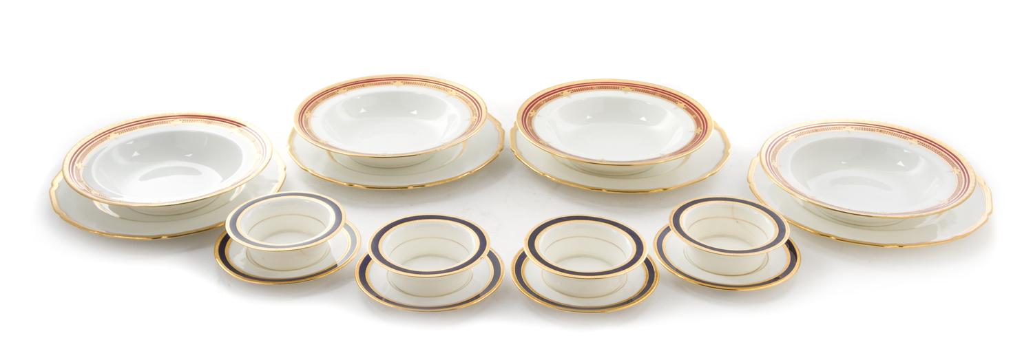 An Assembled Partial Royal Dalton Luncheon Service Diameter of first 8 3/4 inches.
