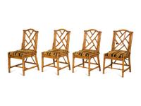 A Maguire Rattan Table and Four Chairs