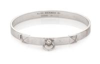 An 18 Karat White Gold 'Collier de Chien' Bangle Bracelet, Hermes, 16.60 dwts.