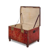 A Nailhead Decorated Leather Veneered Trunk