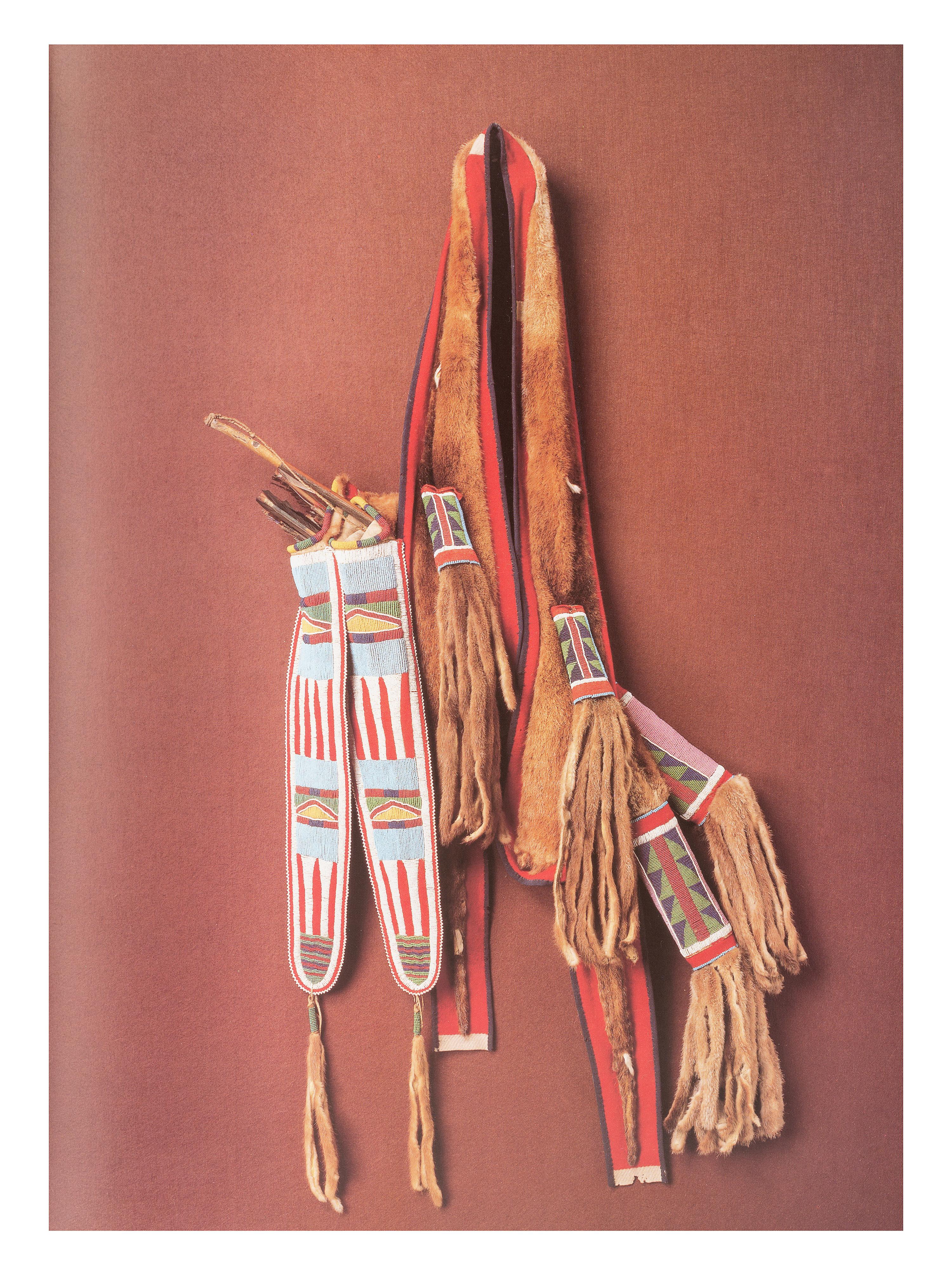 Nez Perce Beaded Otter Bowcase and Quiver, with Bow