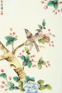 Two Chinese Famille Rose Porcelain Plaques