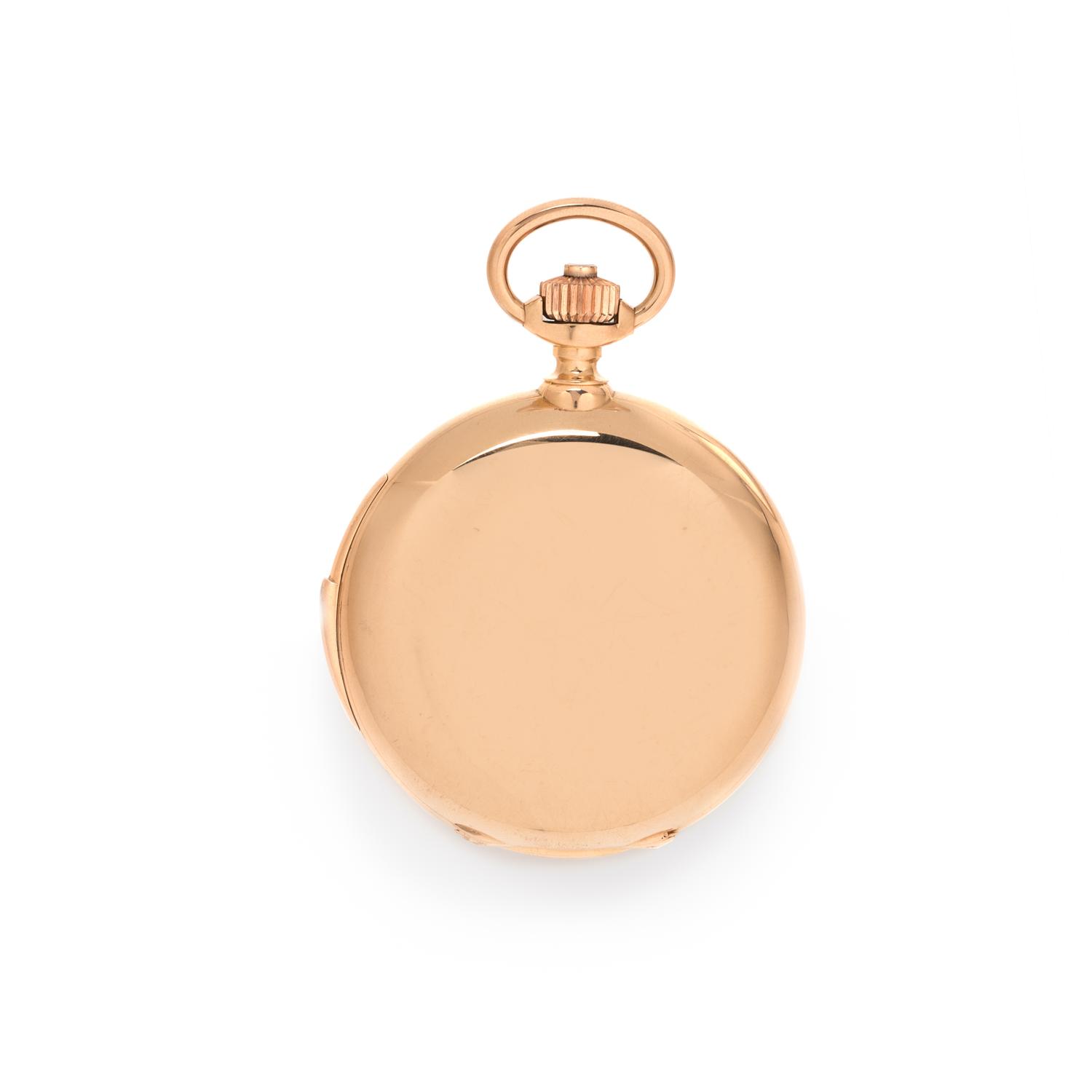 B. HAAS, 18K YELLOW GOLD PERPETUAL CALENDAR, MOON PHASE, MINUTE REPEATER HUNTER CASE POCKET WATCH
