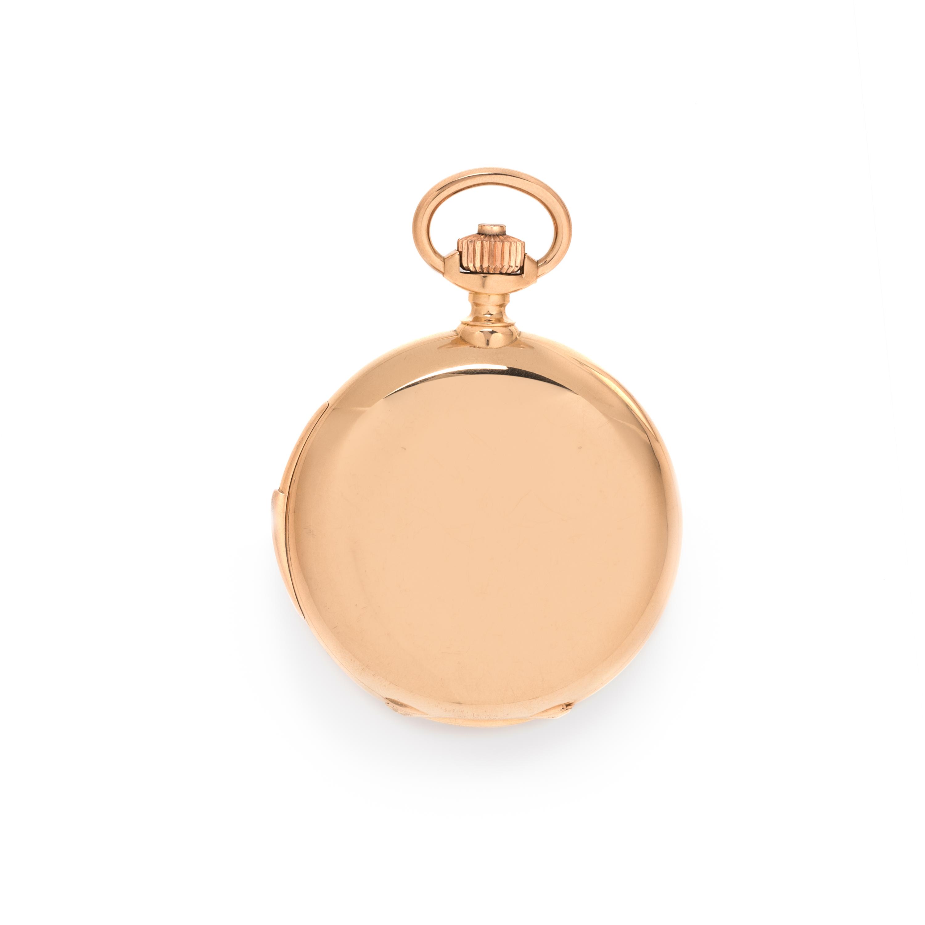 B. HAAS, 18K YELLOW GOLD PERPETUAL CALENDAR, MOON PHASE, MINUTE REPEATER HUNTER CASE POCKET WATCH