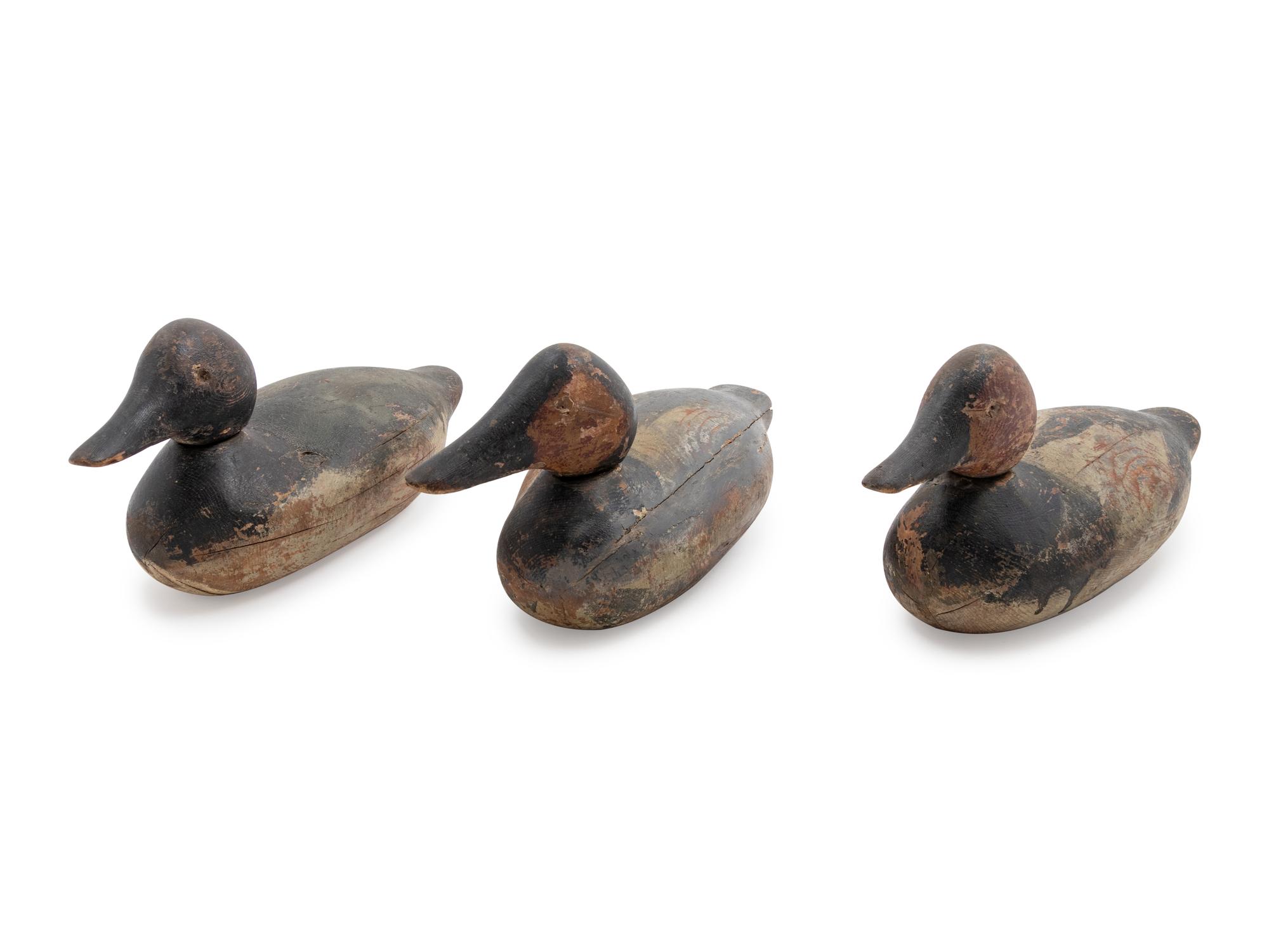 Three American Carved and Painted Wood Duck Decoys