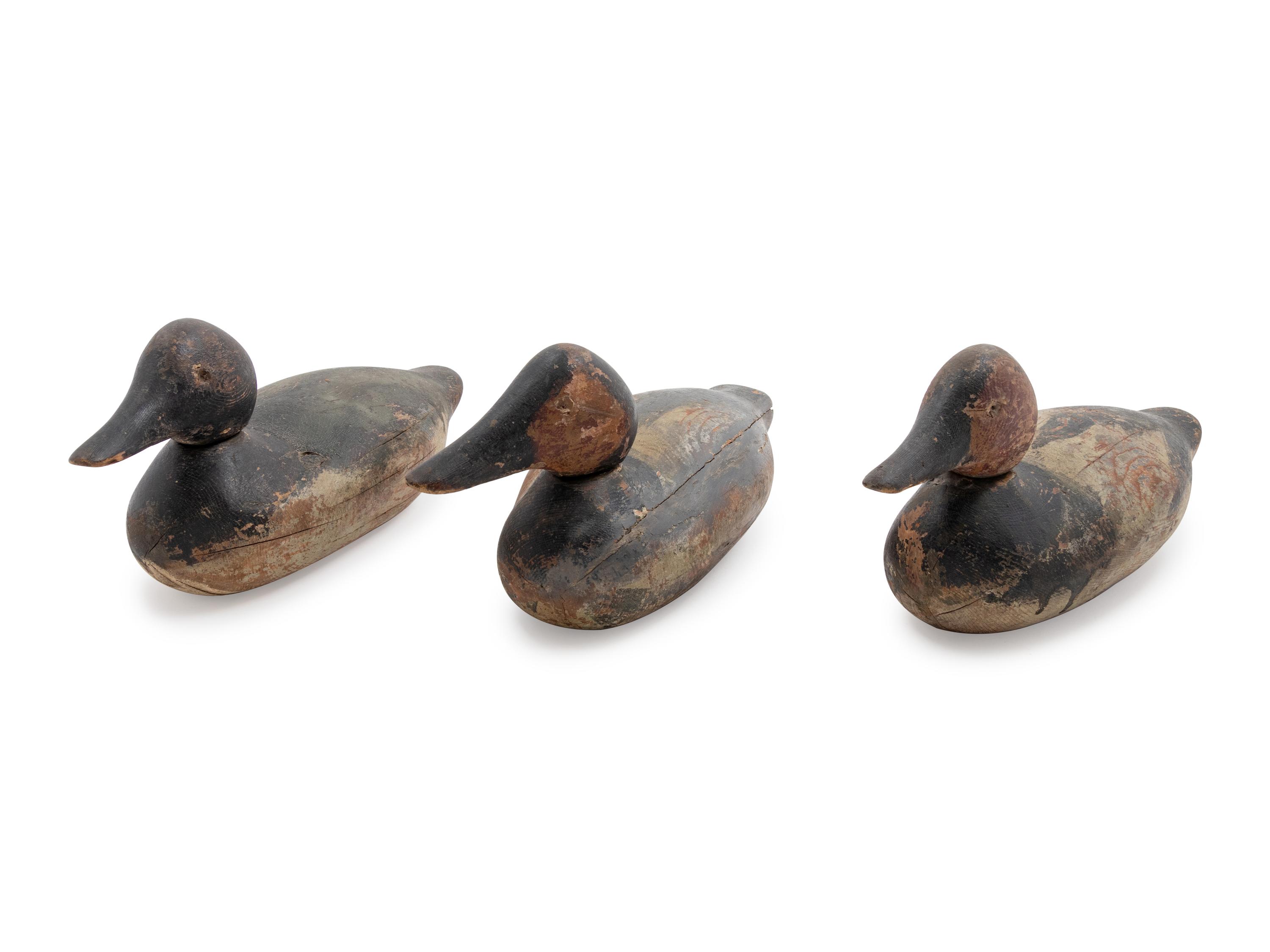 Three American Carved and Painted Wood Duck Decoys