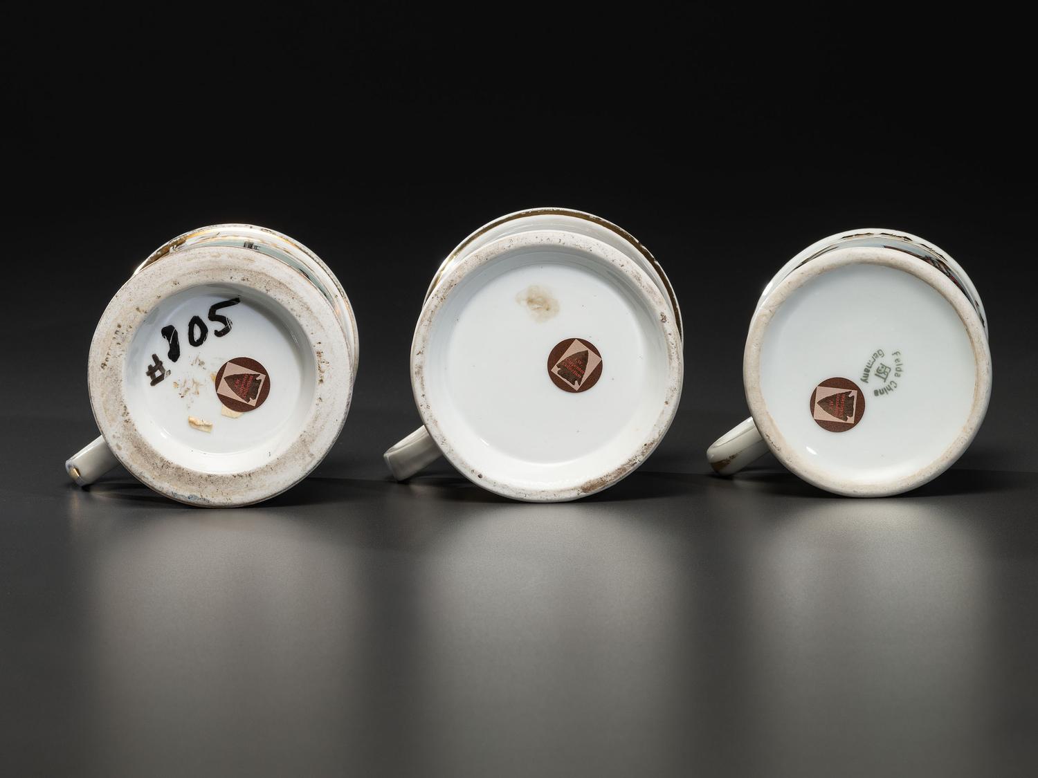 Three Machinist's Porcelain Occupational Shaving Mugs