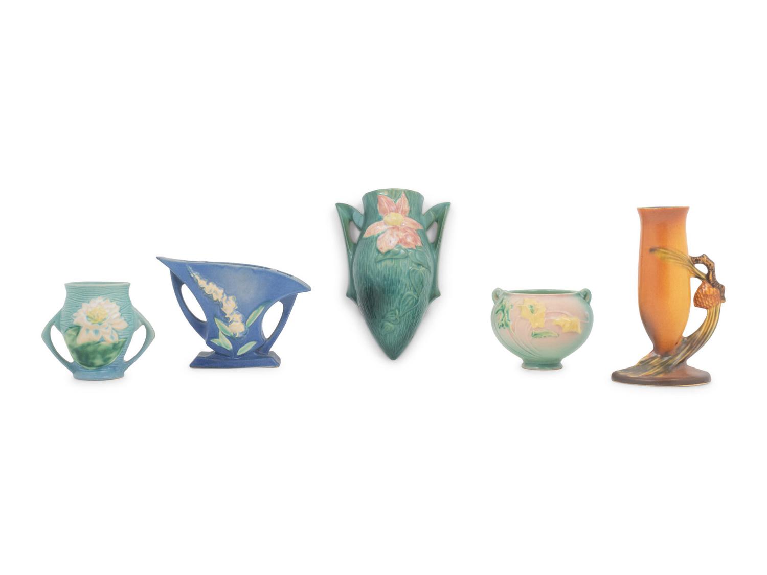Seventeen Roseville Pottery Articles