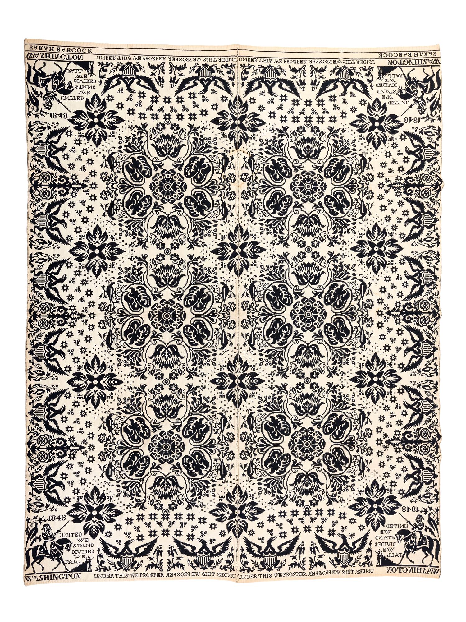 Four Jacquard Coverlets Including a George Washington Example
