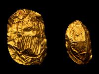 Two Egyptian Gold Scarabs