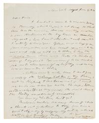 GREELEY, Horace (1811-1872). Autograph letter signed ("H.G."), to an unnamed recipient. New York, 4 June 1842.