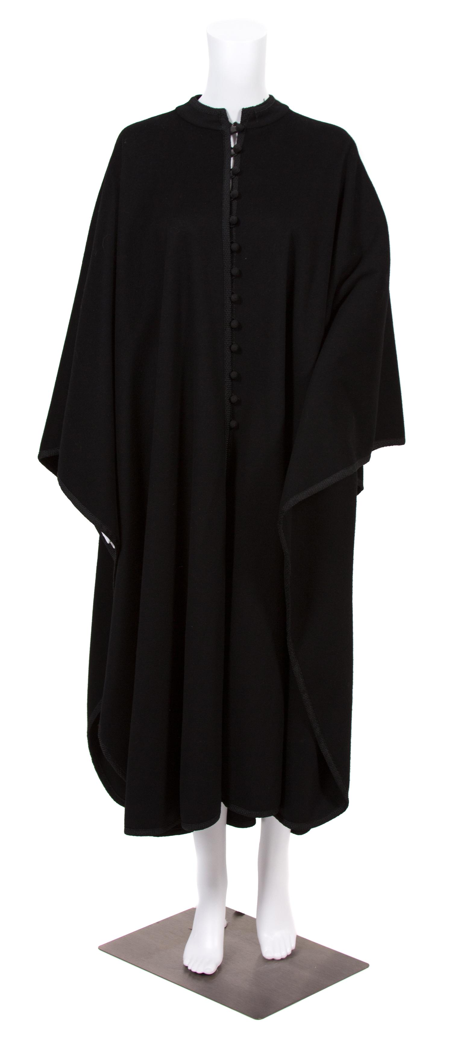 A Christian Dior Black Wool Cape, No size.