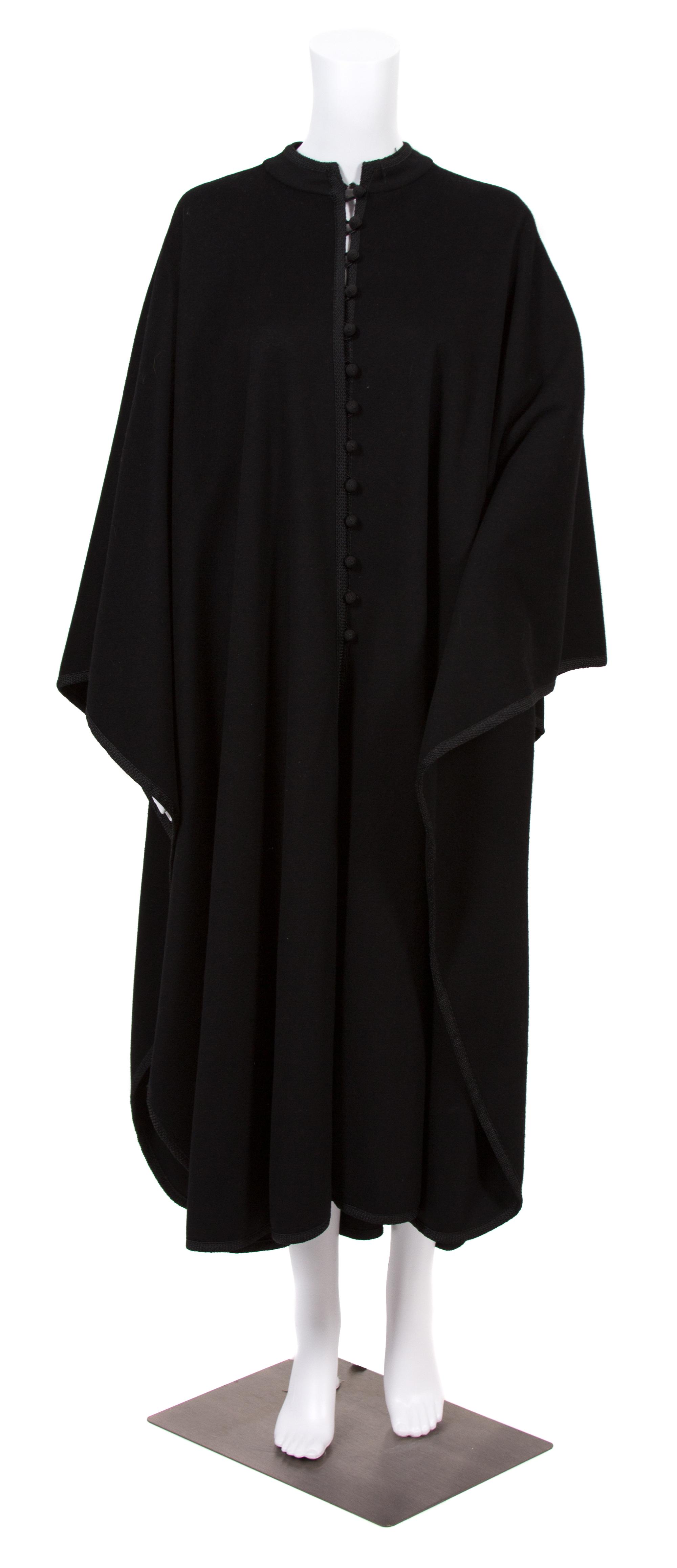 A Christian Dior Black Wool Cape, No size.