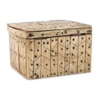 Inupiat Wood Box, with Bone Inlay