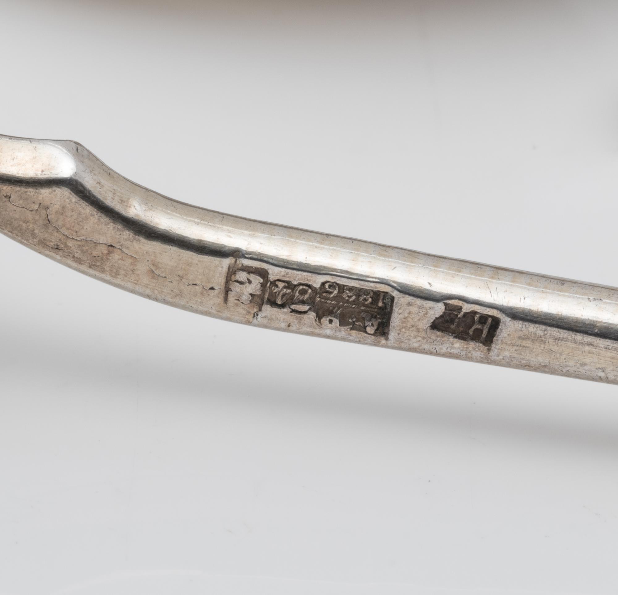 Three Russian Niello Silver Spoons