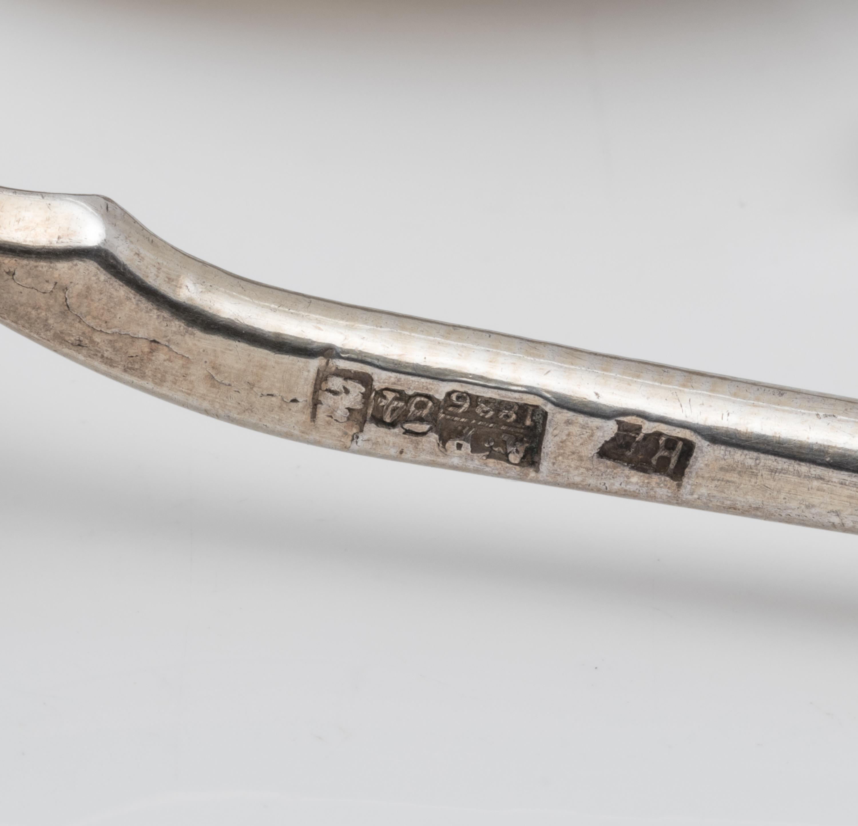 Three Russian Niello Silver Spoons