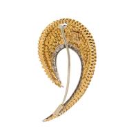 CARLO BARBERIS, YELLOW GOLD AND DIAMOND BROOCH