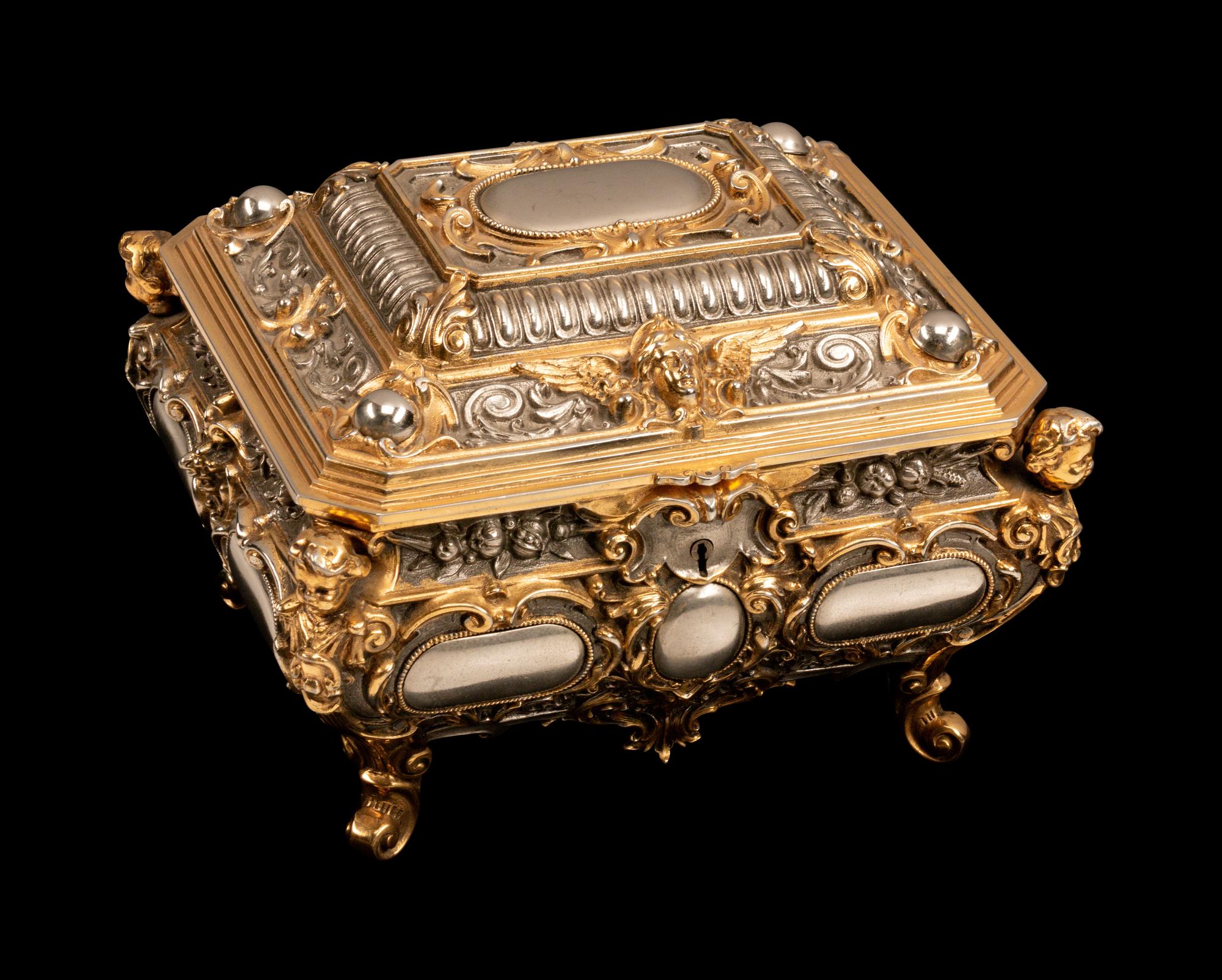 A French Gold and Silver Plated Music Box — 19th Century