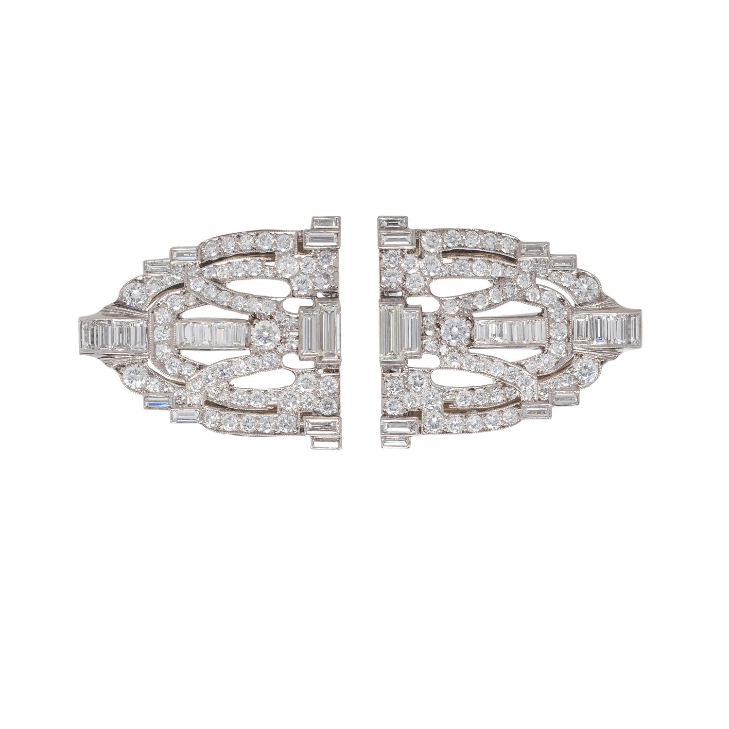DIAMOND DOUBLE CLIP/BROOCH