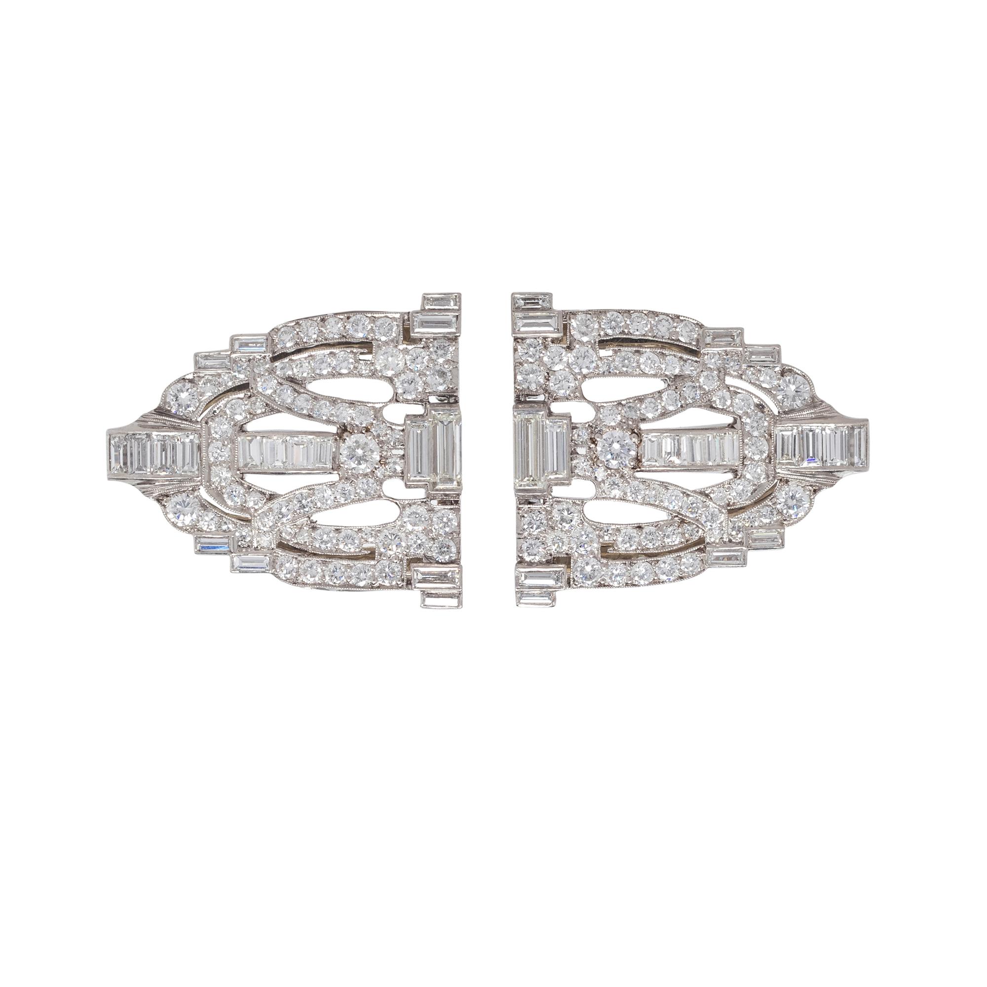 DIAMOND DOUBLE CLIP/BROOCH