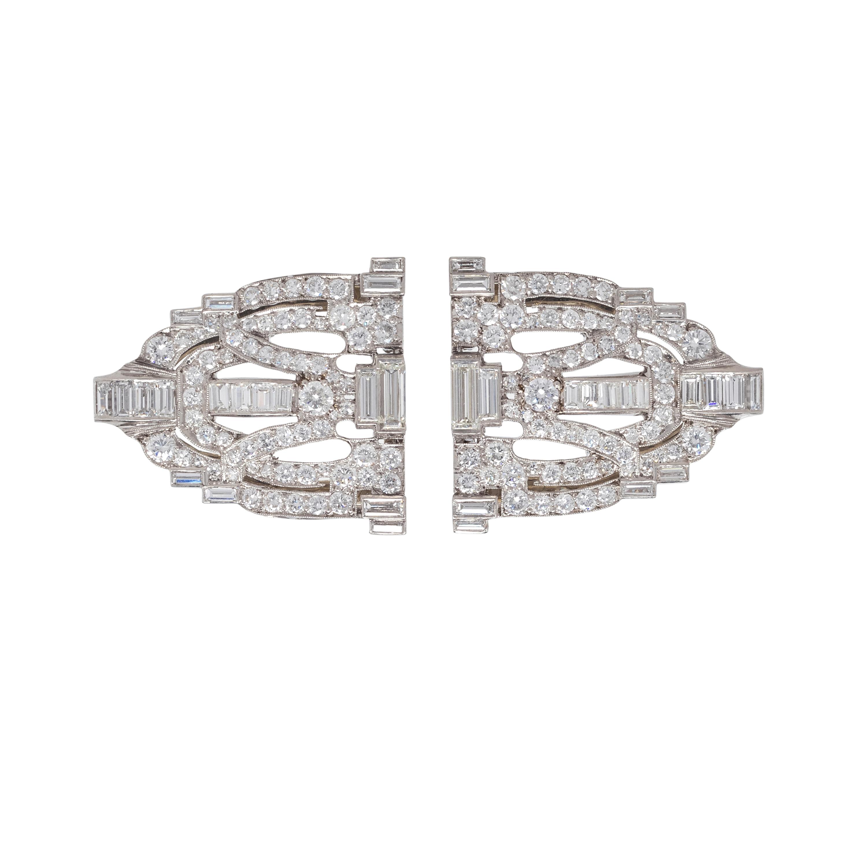 DIAMOND DOUBLE CLIP/BROOCH