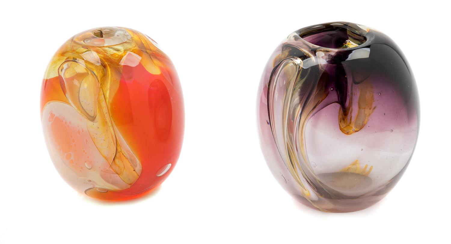 Michael Baylen, (American, 20th Century), Pair of Art Glass Vases