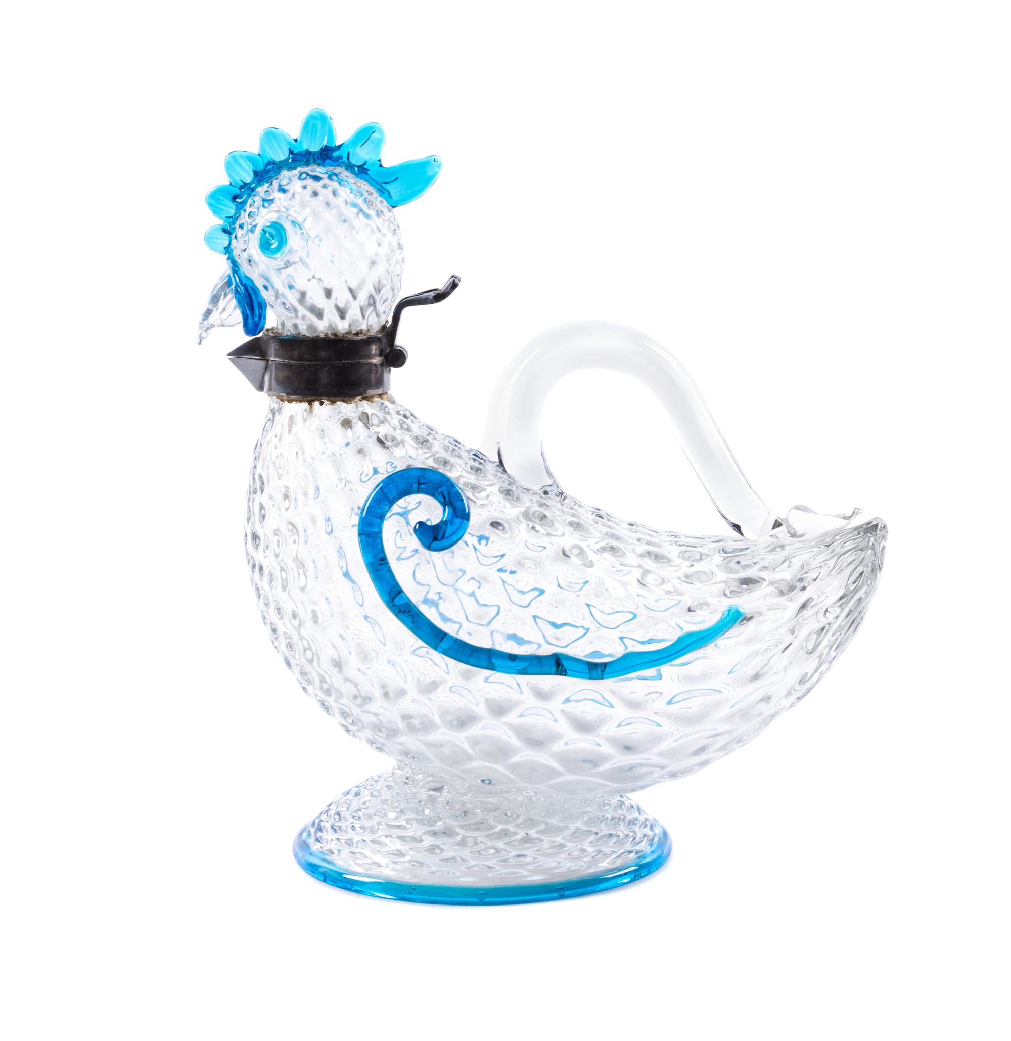 An Italian Glass Figural Cruet Length 8 1/2 inches. — 20TH CENTURY