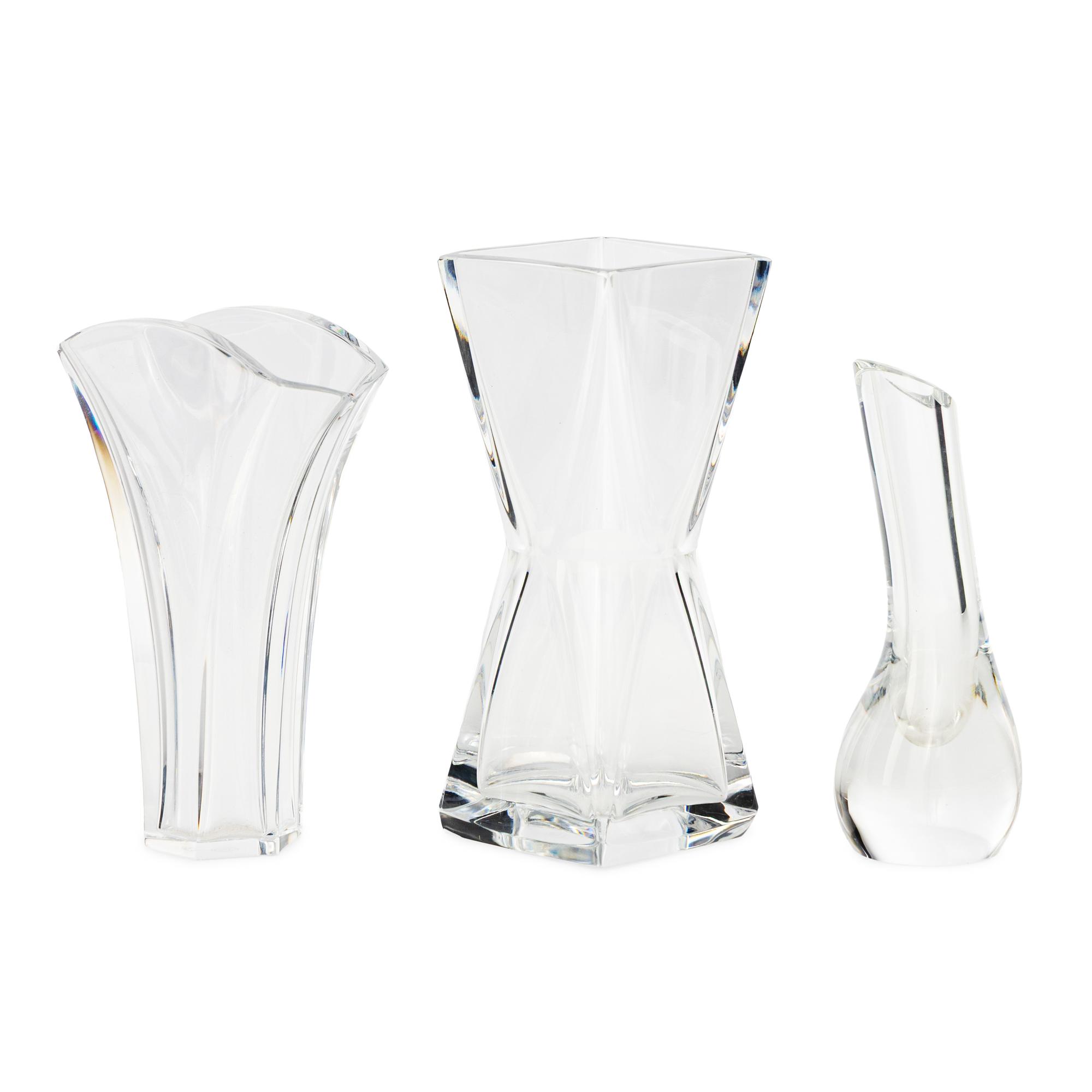 Three Baccarat Glass Vases