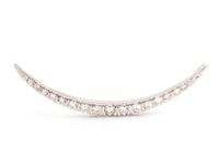 A Bicolor Gold and Diamond Crescent Brooch,