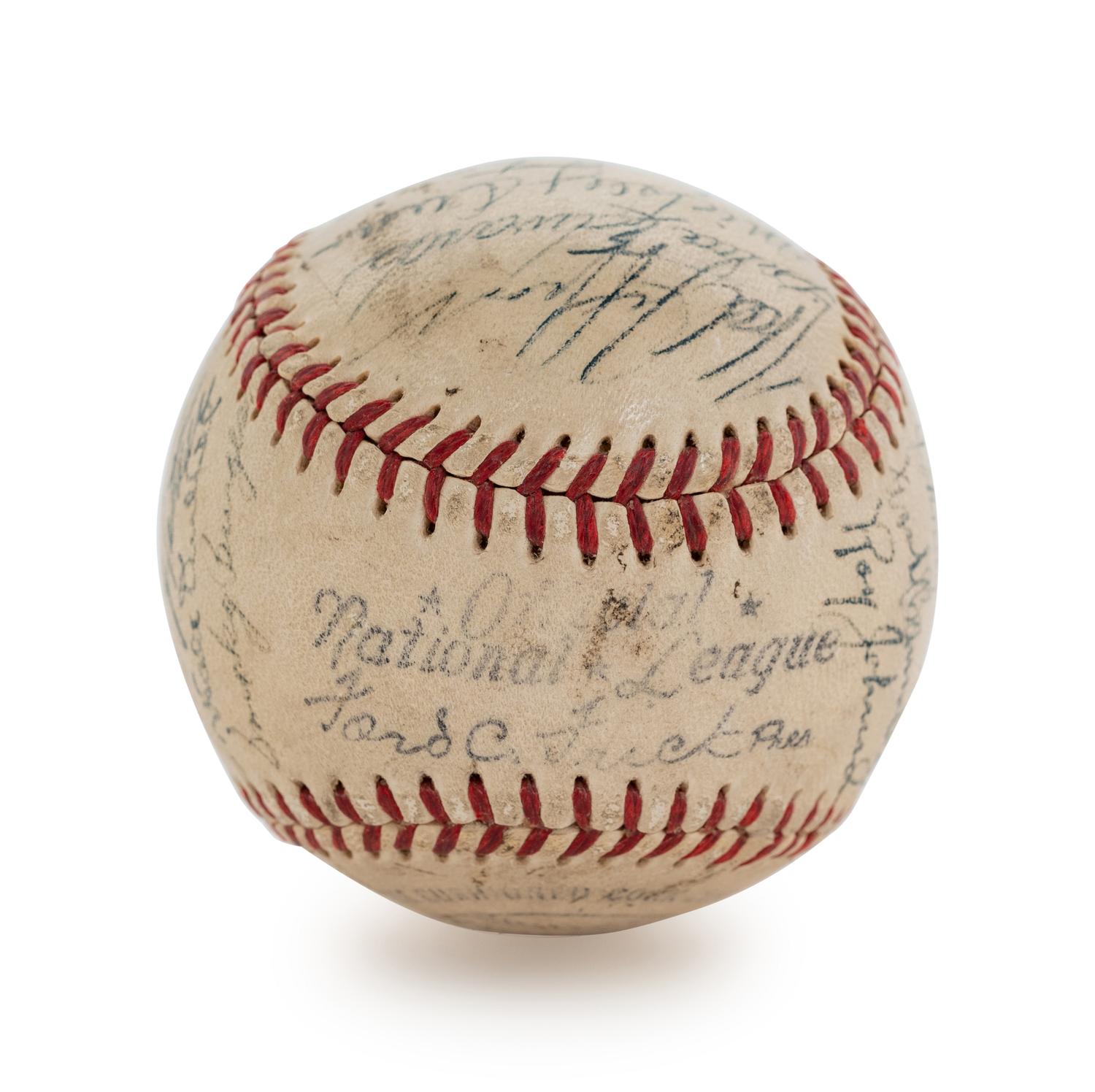 A 1951 Chicago Cubs Team Signed Baseball, 28 Signatures, Including Chuck Connors (BAS Beckett Authentication Services Certified),