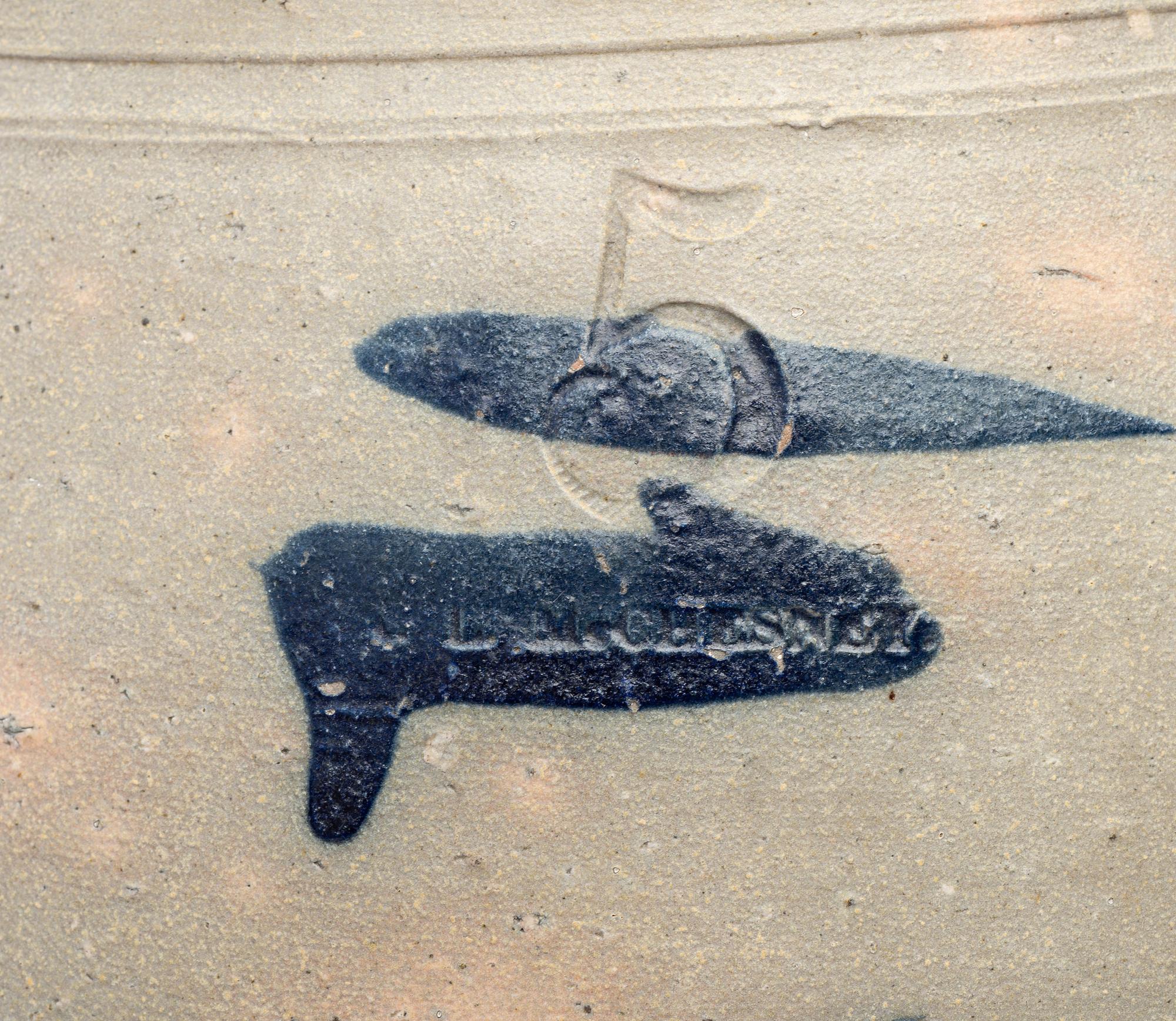 Two Cobalt Decorated Stoneware Crocks