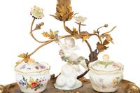 A Louis XV Style Porcelain and Gilt Bronze Standish