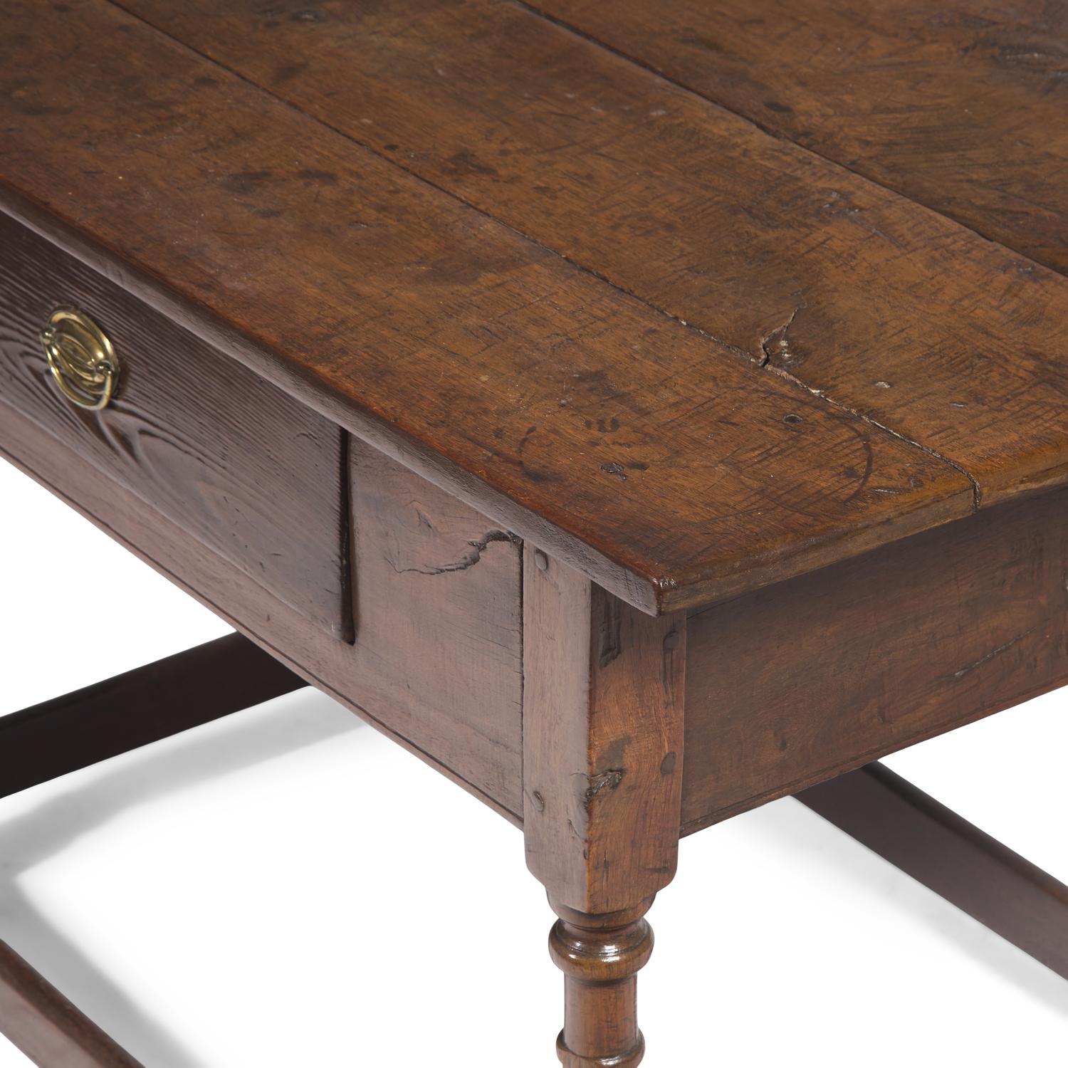 A William and Mary Walnut Stretcher Table