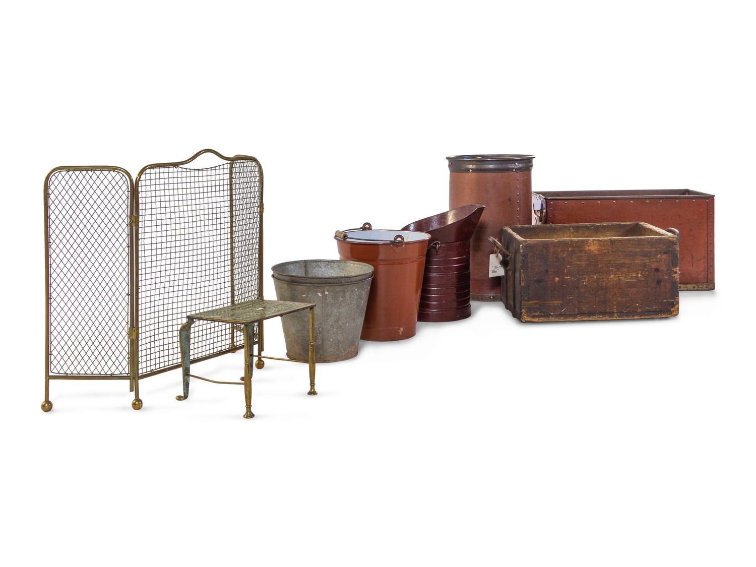 Eight Metal Decorative Objects