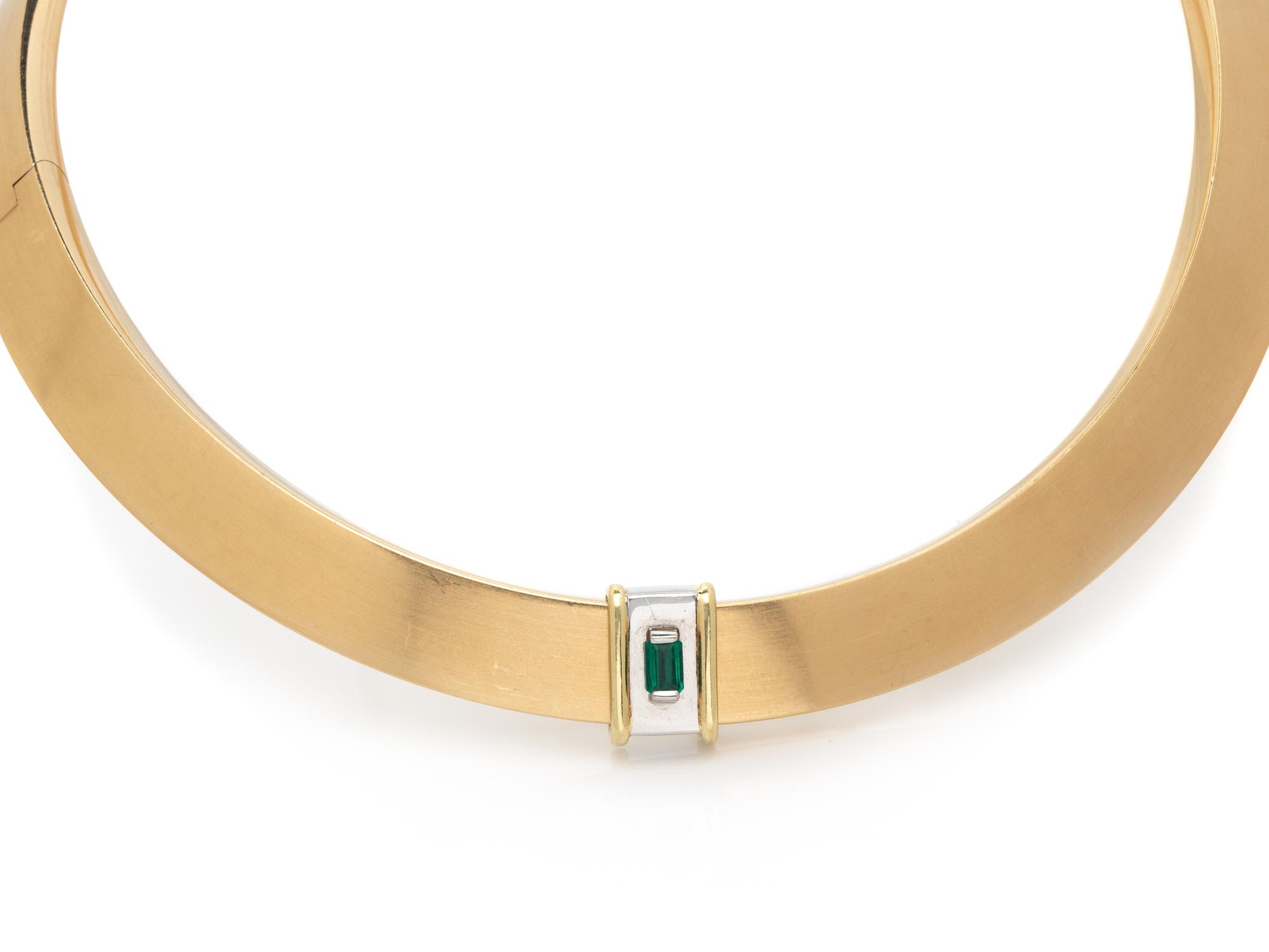 BICOLOR GOLD AND EMERALD COLLAR NECKLACE