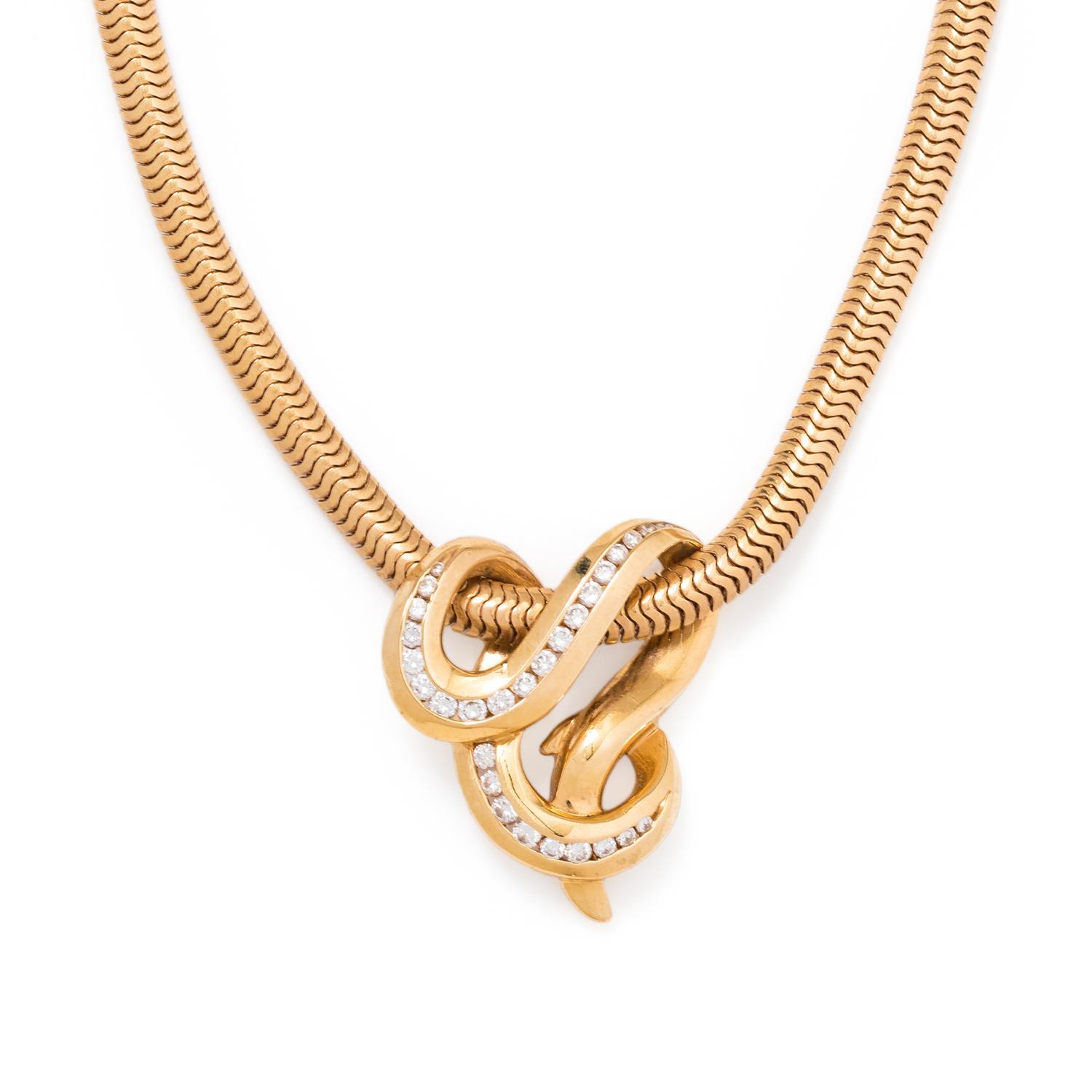 YELLOW GOLD AND DIAMOND PENDANT/NECKLACE