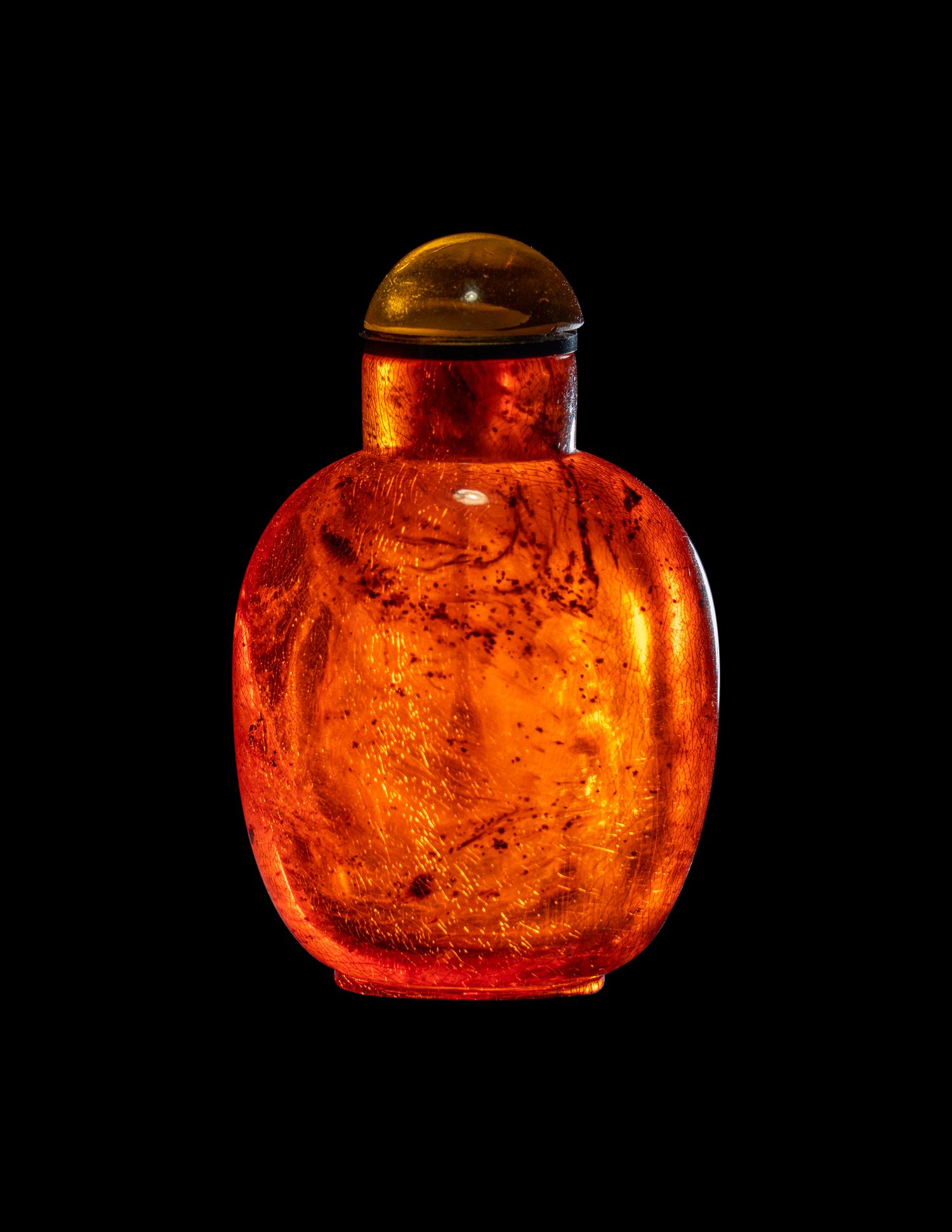 A Chinese Amber Snuff Bottle