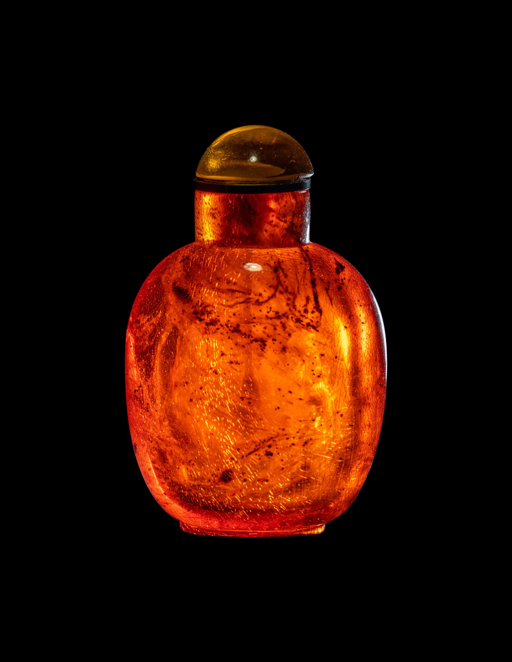 A Chinese Amber Snuff Bottle