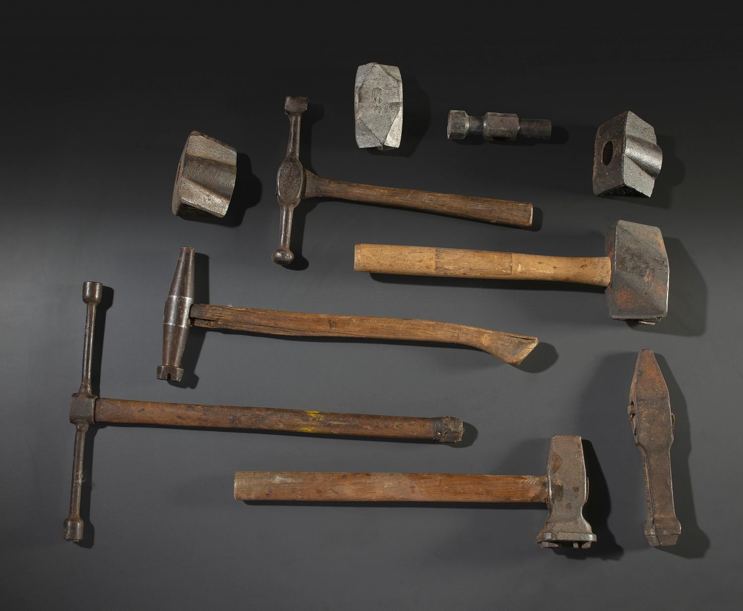 Ten Cast Iron Logging Stamps and Hammers