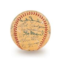 A 1955 All Star Game National League Team Signed Autograph Baseball Featuring Hank Aaron, Ernie Banks and Willie Mays (Beckett Authentication Services Letter BAS Certified)