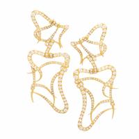 Diamond and Yellow Gold Earrings